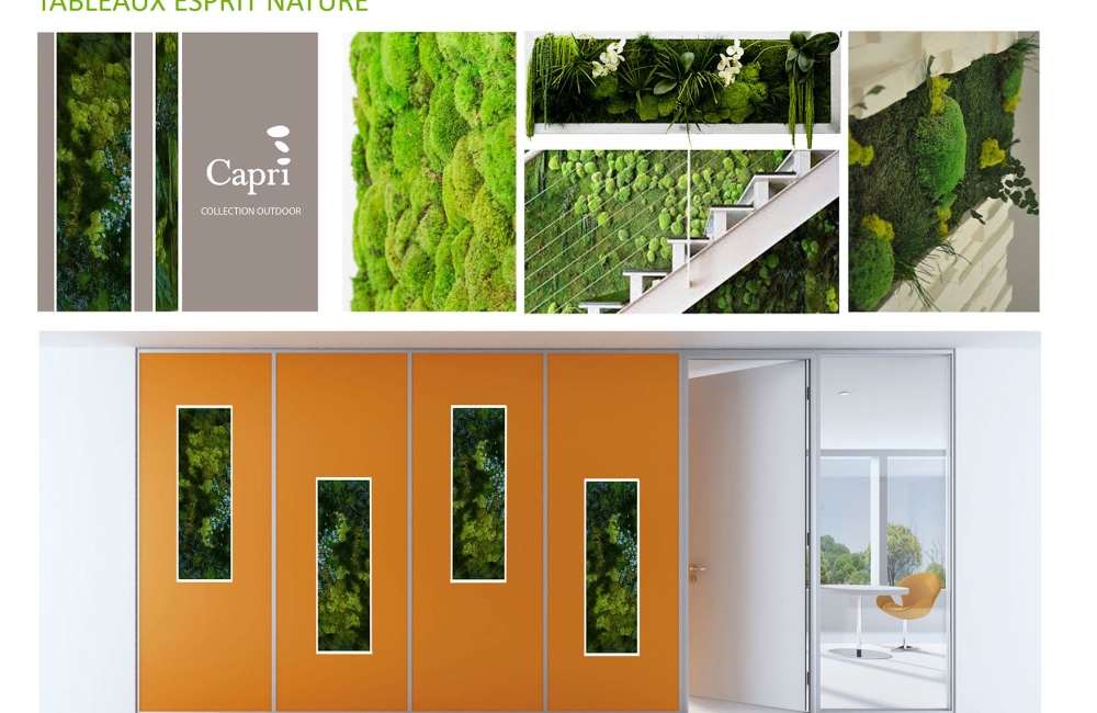 Tableaux en végétaux stabilisés pour des bureaux d'entreprise - Paris