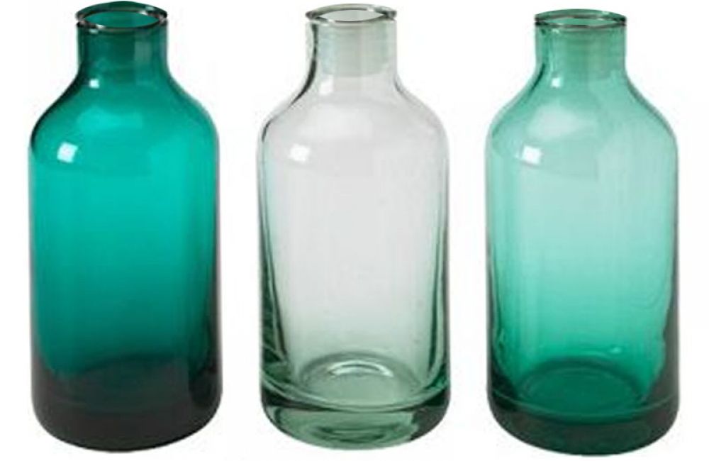 Bouteille en verre teinté (Lot de 3)