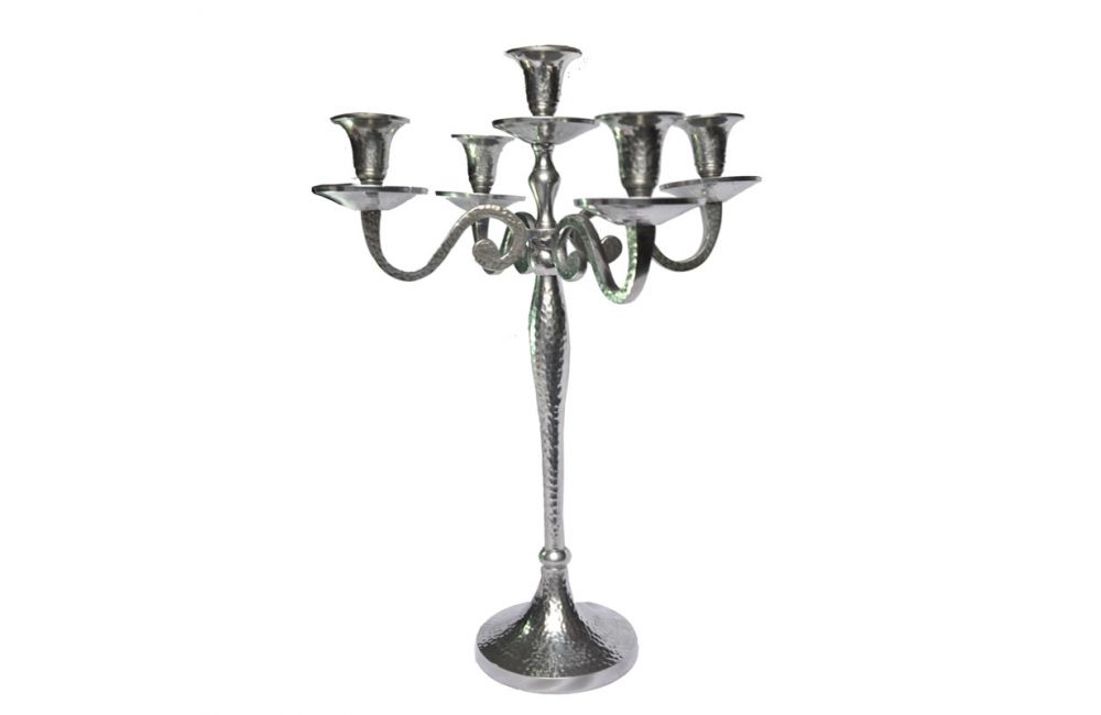 Chandelier en aluminium martelé