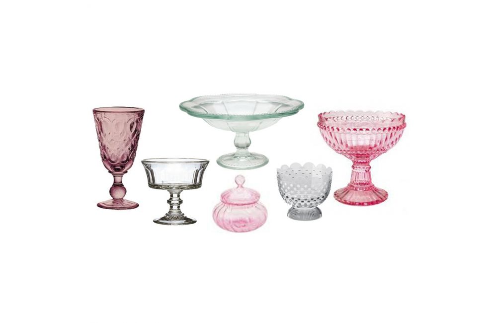 Lot de 6 coupes et contenants en verre