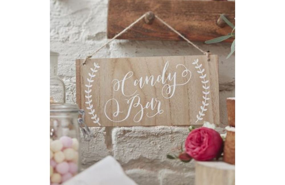 Pancarte Candy Bar en bois