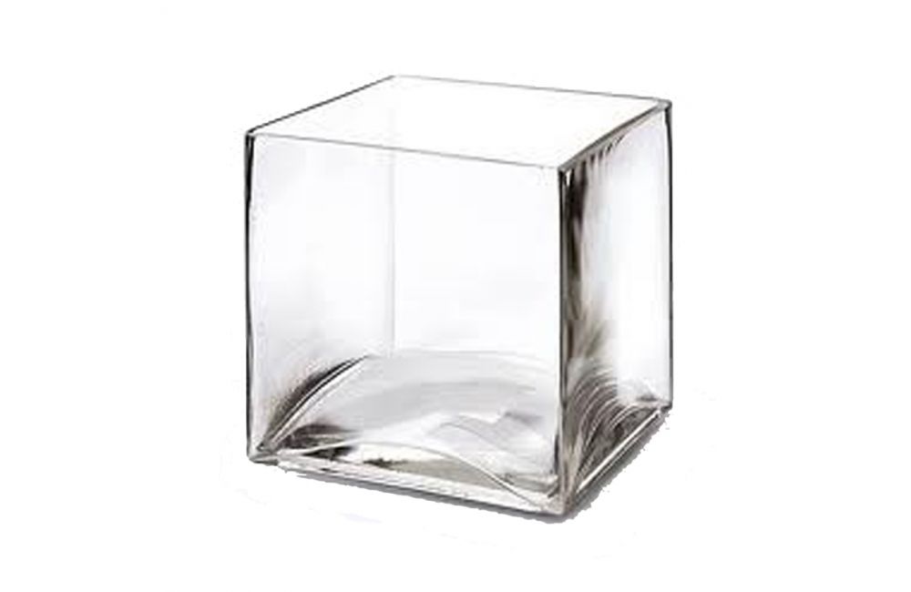 Urne cube transparent en verre